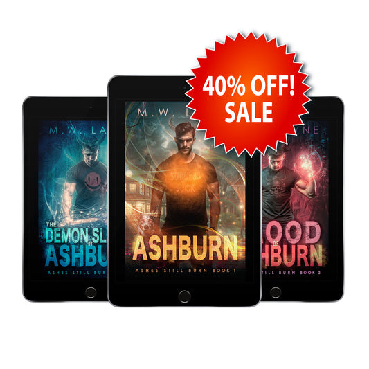 Bundle image showing covers for all three Ashes Still Burn novels