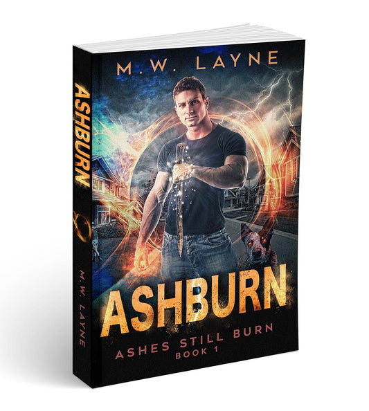 Cover for Ashburn novel shown as a 3d paperback book